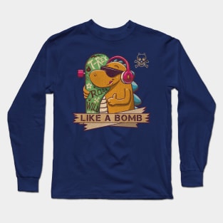 cool skater dino thumbs up Long Sleeve T-Shirt